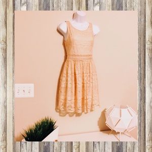 Forever 21 Mini Peach Lace Dress XS to Small